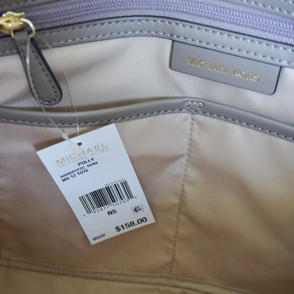Michael Kors Polly MD Tote Nylon Tote Bag Dune - Picture 8 of 12